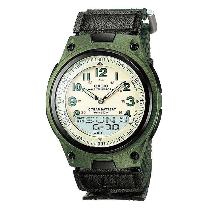 Casio AW-80V-3BVDF Green Nylon Watch For Men and Women-Watch Portal Philippines