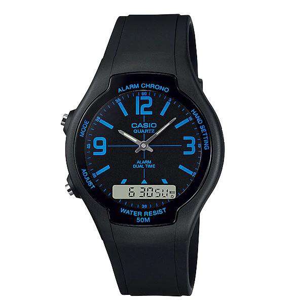 Casio AW-90H-2BVDF Black Resin Watch for Men and Women-Watch Portal Philippines