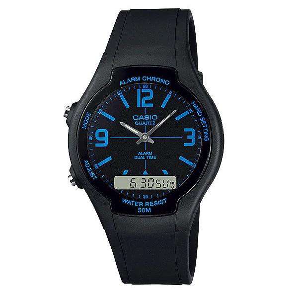 Casio AW-90H-2BVDF Black Resin Watch for Men and Women-Watch Portal Philippines