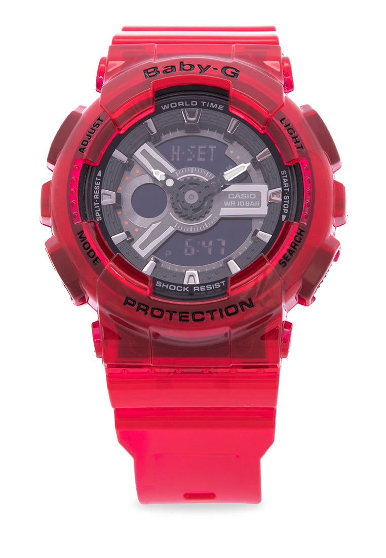 Casio Baby-g BA-110CR-4A Digital Analog Rubber Strap Watch For Women-Watch Portal Philippines