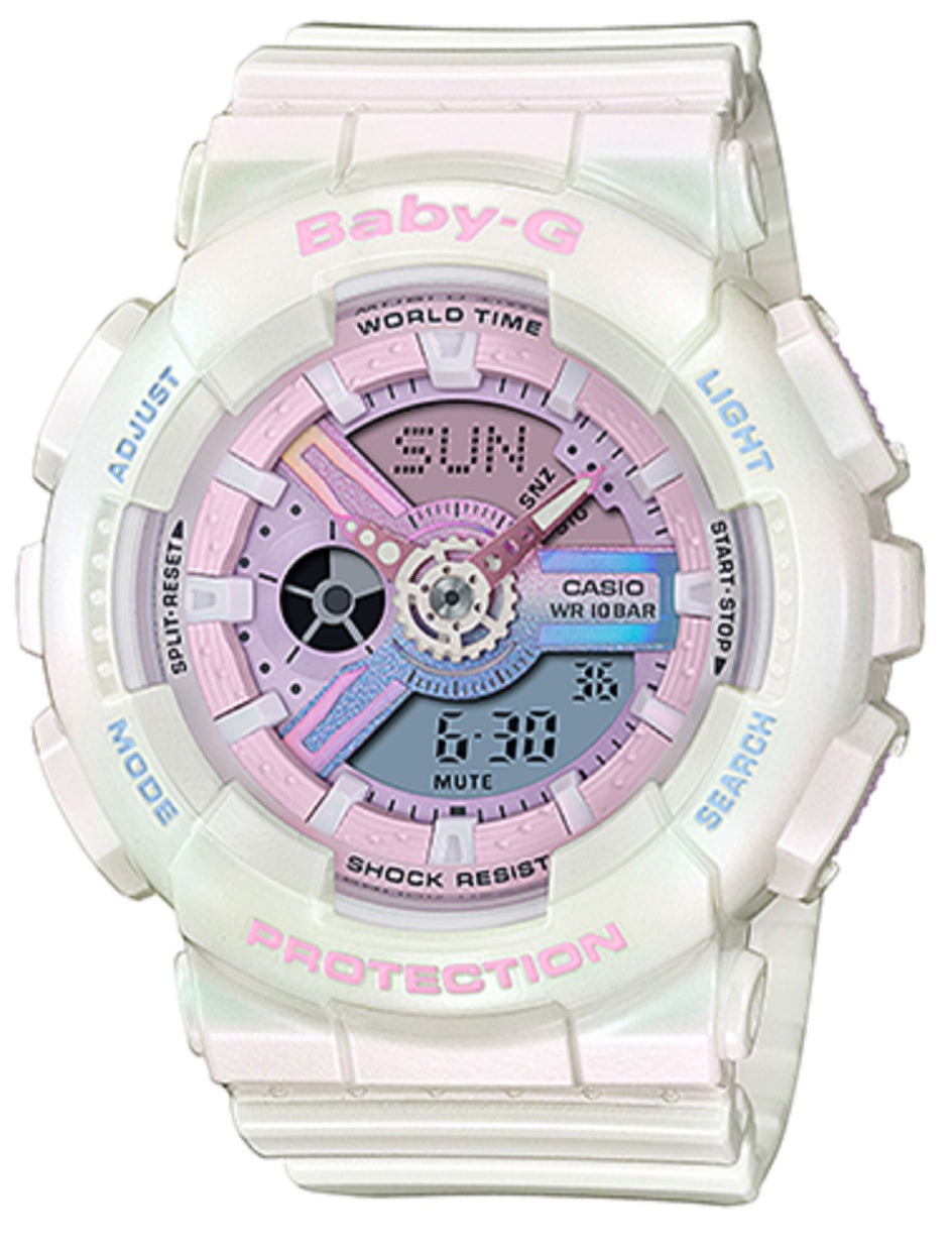 Casio Baby-g BA-110PL-7A1DR Digital Analog Rubber Strap Watch For Wome