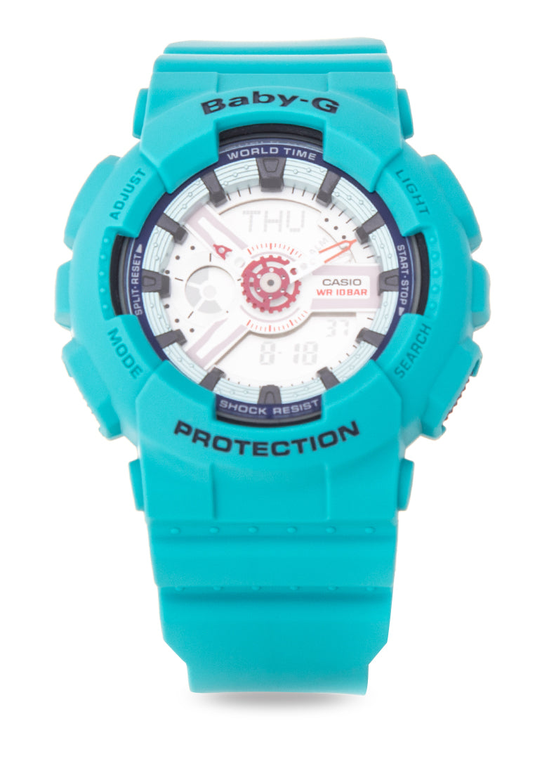 Casio Baby-g BA-110SN-3A Digital Analog Rubber Strap Watch For Women-Watch Portal Philippines