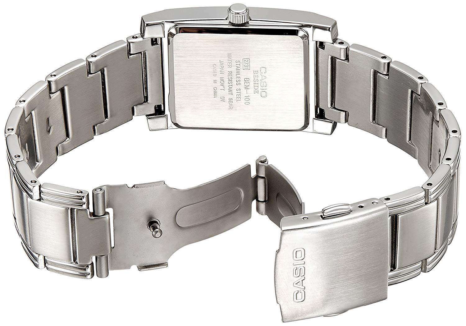 Casio BEM-100D-7AVDF Silver Stainless Watch for Men and Women-Watch Portal Philippines