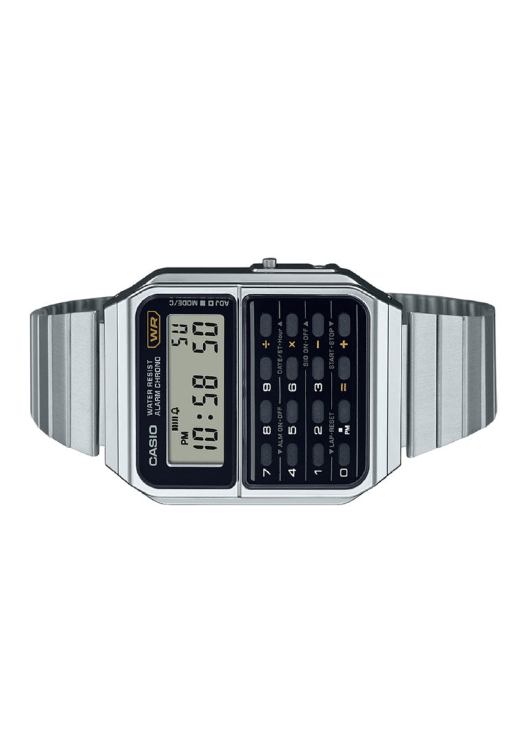 Casio CA-500WE-1A Digital Calculator Stainless Steel Strap Watch-Watch Portal Philippines