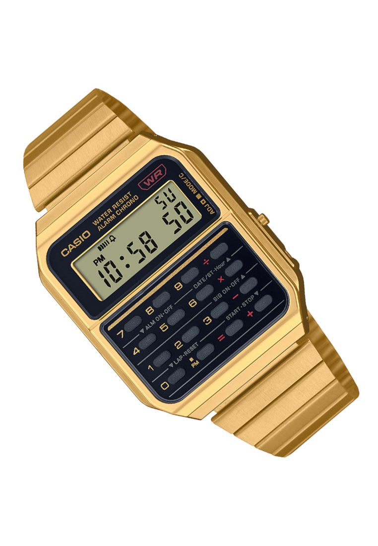 Casio CA-500WEG-1A Digital Calculator Stainless Steel Strap Watch-Watch Portal Philippines