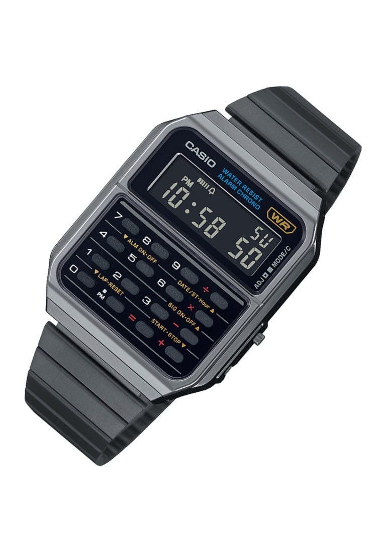 Casio CA-500WEGG-1B Digital Calculator Stainless Steel Strap Watch-Watch Portal Philippines