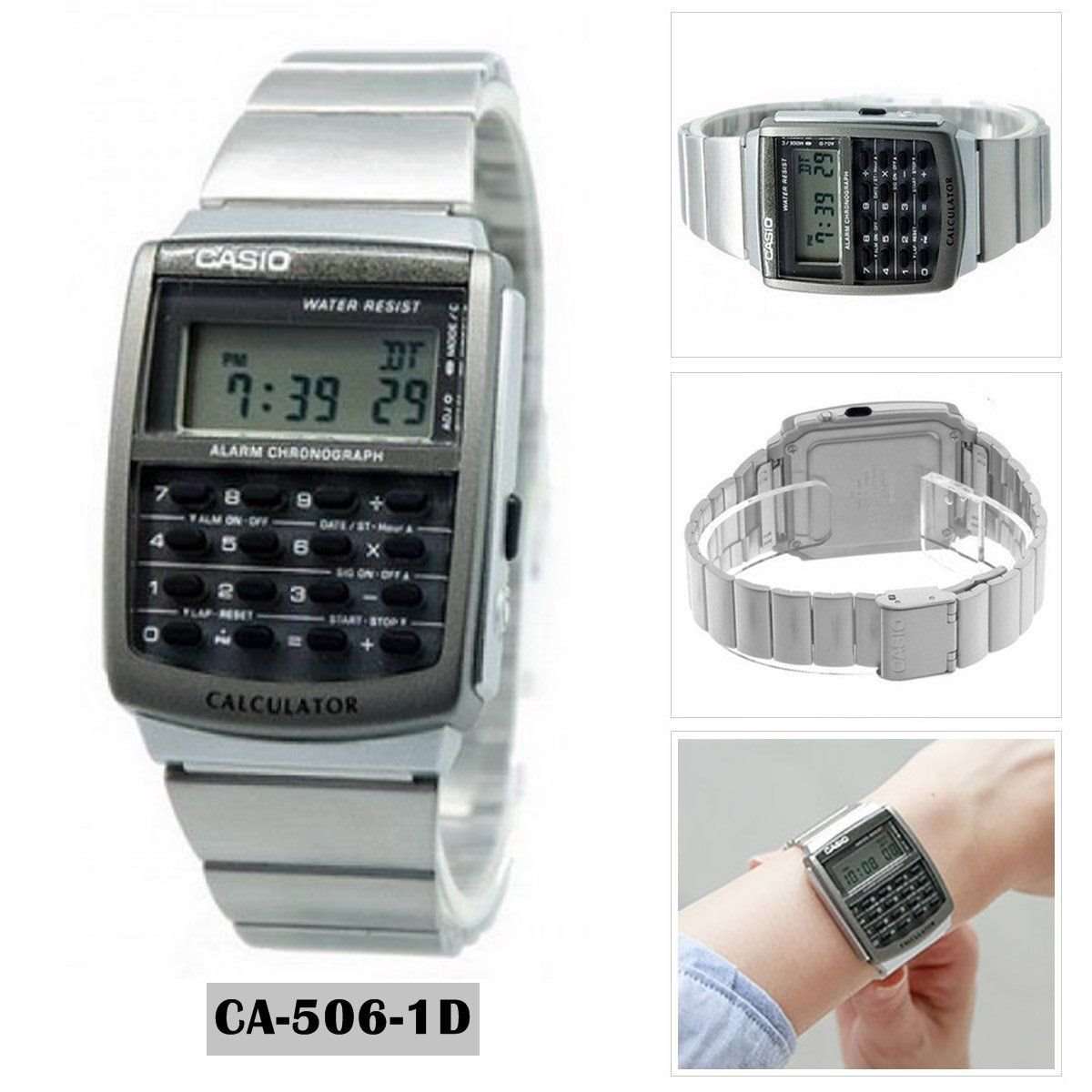 Casio CA-506-1D Silver Stainless Calculator Watch for Men and Women-Watch Portal Philippines