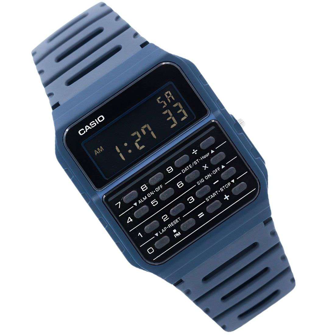 Casio CA-53WF-2B Navy Blue Calculator Resin Watch for Men and Women-Watch Portal Philippines
