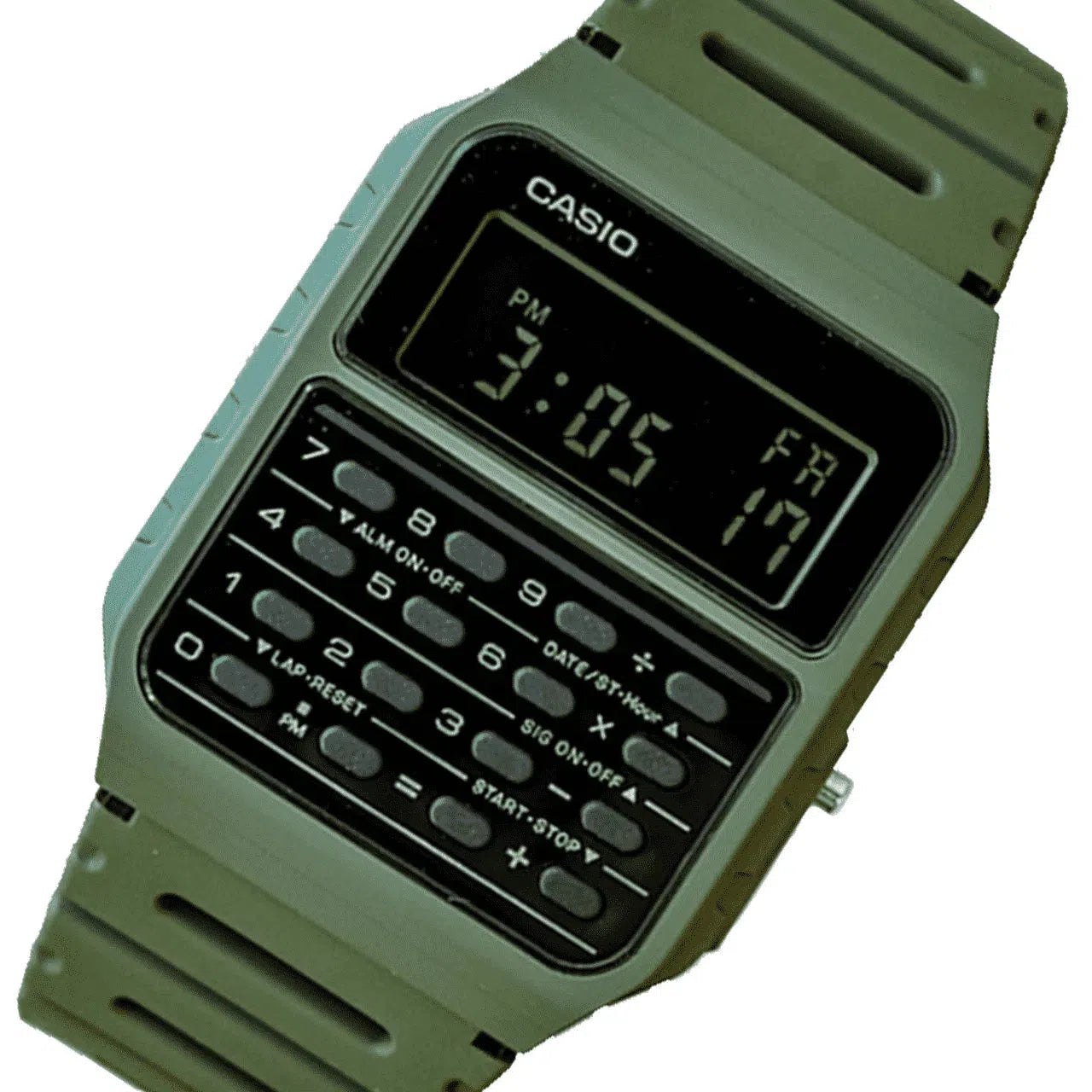 Casio CA-53WF-3B Army Green Calculator Resin Watch for Men and Women-Watch Portal Philippines