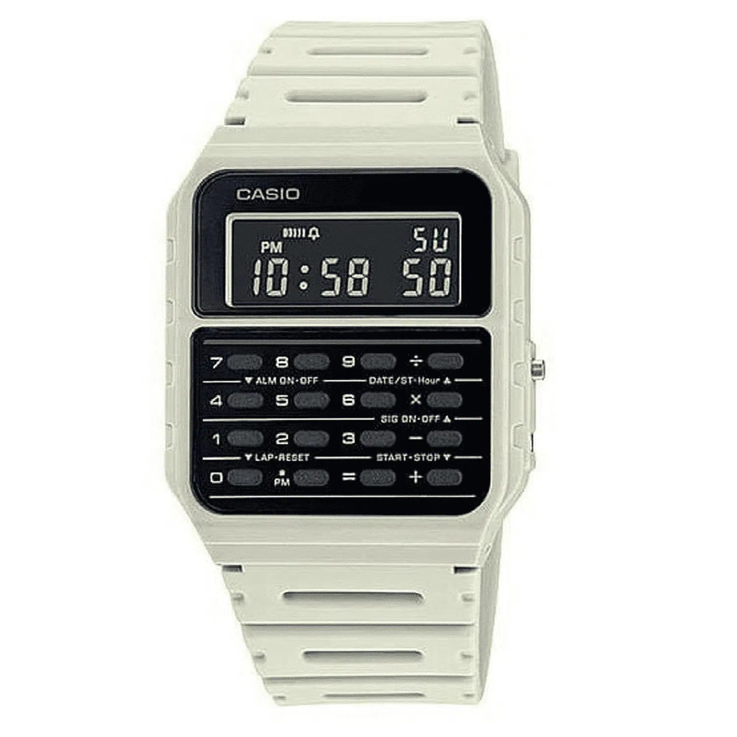 Casio CA-53WF-8B White Calculator Resin Watch for Men and Women-Watch Portal Philippines