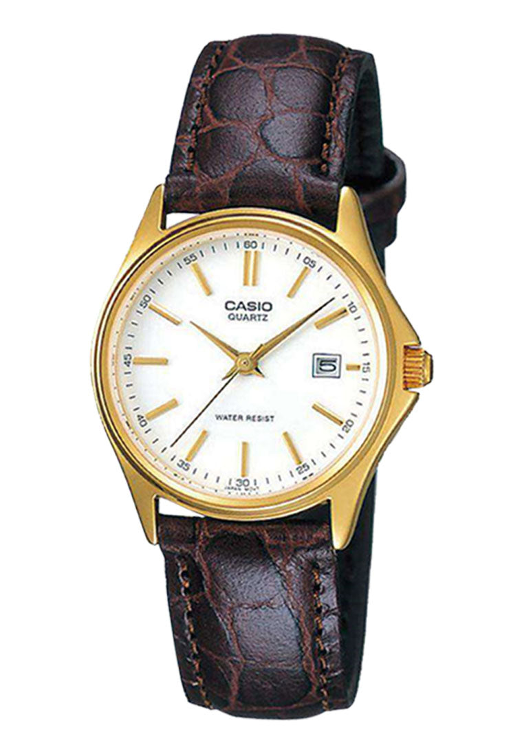Casio Couple Watch COUPLE-1183Q-7ADF Analog Leather Strap Watch-Watch Portal Philippines