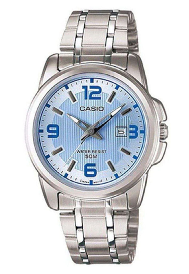 Casio Couple Watch COUPLE-1314D-2A Analog Stainless Steel Strap Watch-Watch Portal Philippines