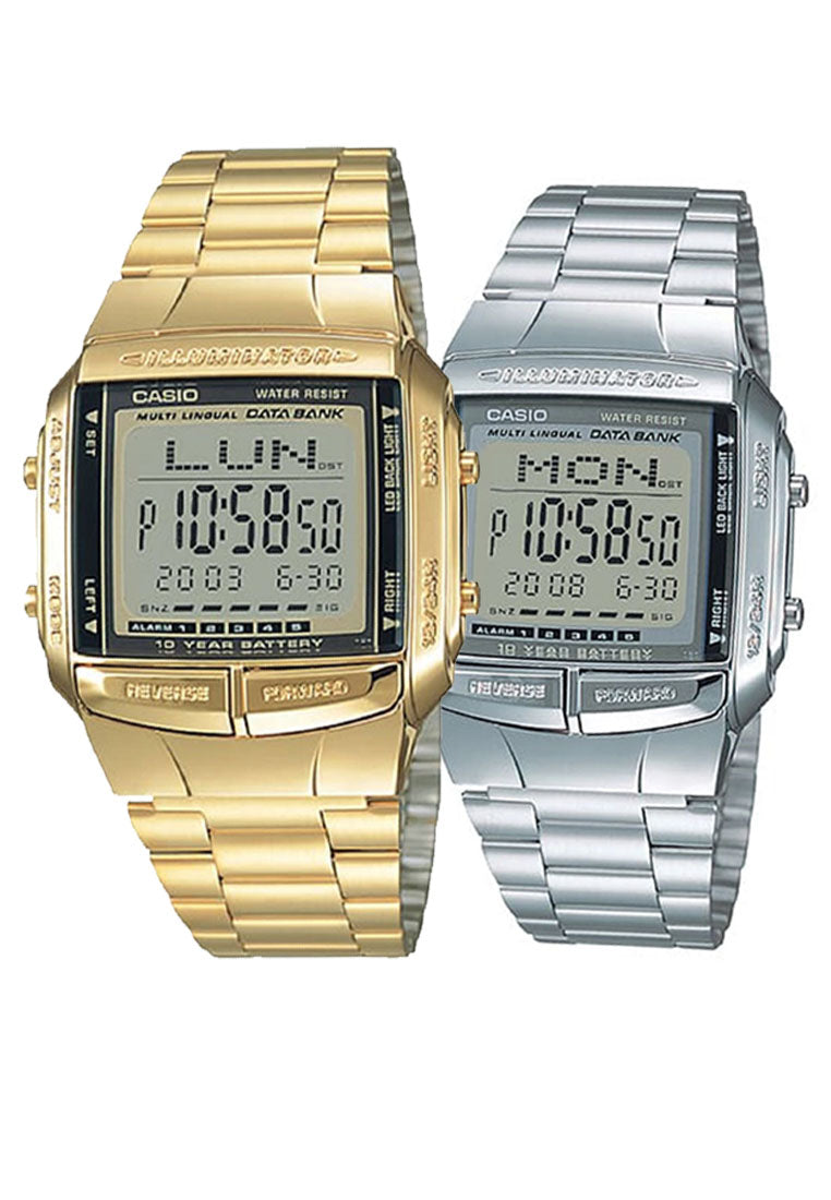 Casio Couple Watch COUPLE-DB360-DB360G Digital Stainless Steel Strap Watch-Watch Portal Philippines