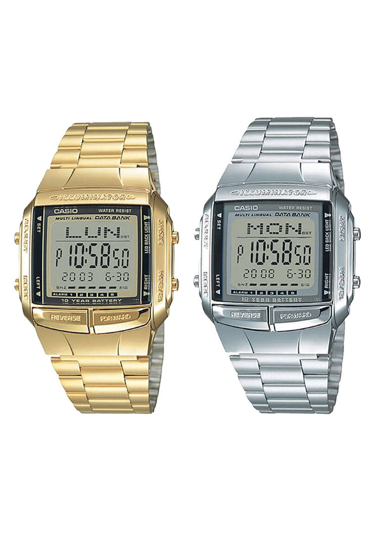 Casio Couple Watch COUPLE-DB360-DB360G Digital Stainless Steel Strap Watch-Watch Portal Philippines