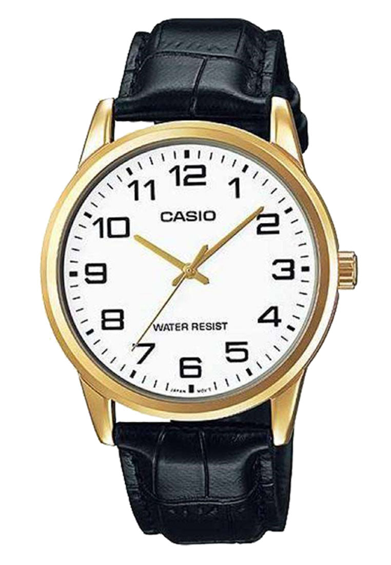 Casio Couple Watch COUPLE-V001GL-7B Analog Leather Strap Watch-Watch Portal Philippines