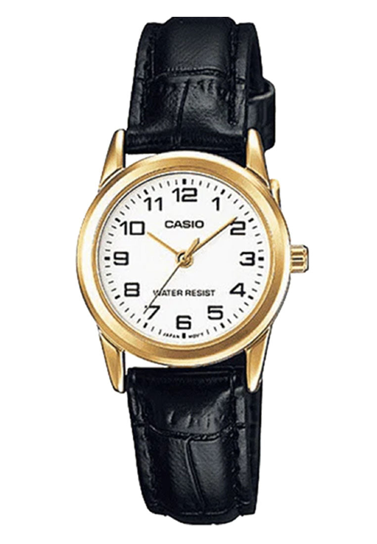 Casio Couple Watch COUPLE-V001GL-7B Analog Leather Strap Watch-Watch Portal Philippines