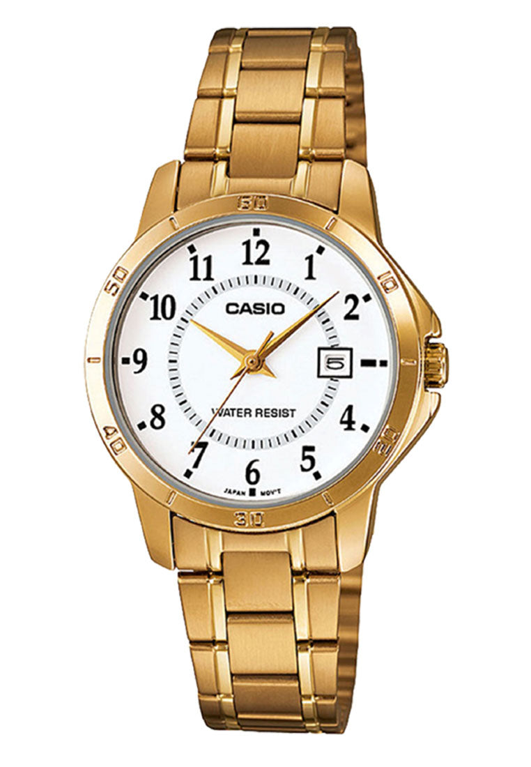 Casio Couple Watch COUPLE-V004G-7B Analog Stainless Steel Strap Watch-Watch Portal Philippines
