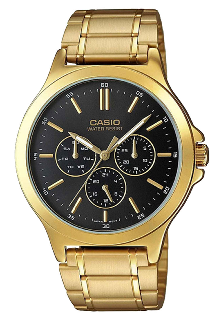 Casio Couple Watch COUPLE-V300G-1A Analog Stainless Steel Strap Watch-Watch Portal Philippines