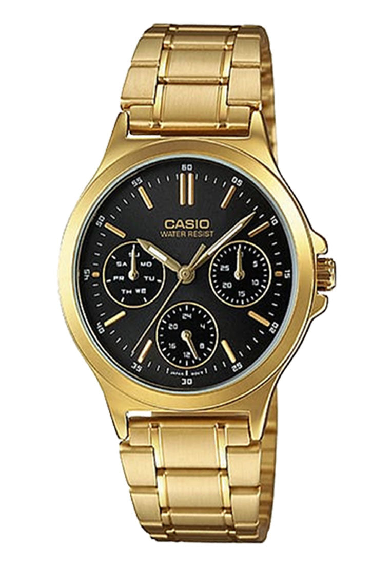 Casio Couple Watch COUPLE-V300G-1A Analog Stainless Steel Strap Watch-Watch Portal Philippines