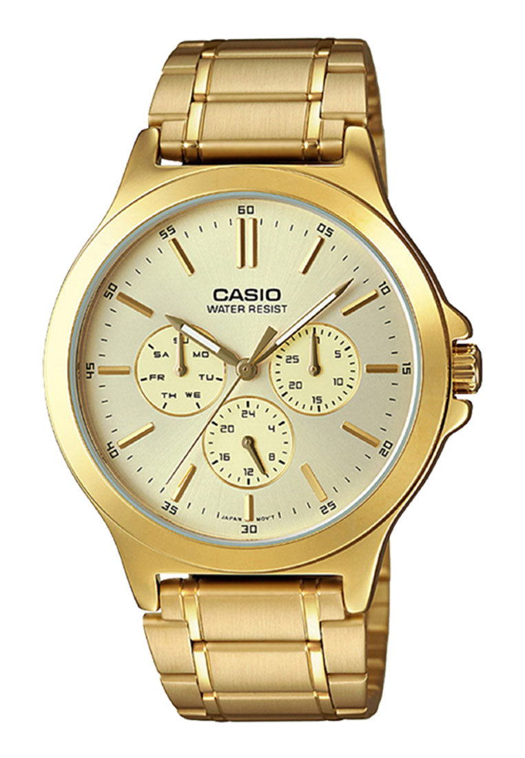 Casio Couple Watch COUPLE-V300G-9A Analog Stainless Steel Strap Watch-Watch Portal Philippines