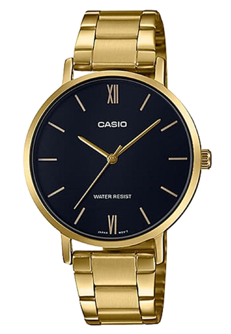 Casio Couple Watch COUPLE-VT01G-1B Analog Stainless Steel Strap Watch-Watch Portal Philippines