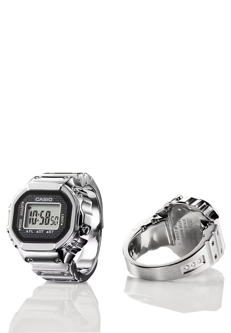 Casio CRW-001-1DR Digital Stainless Steel Ring Watch-Watch Portal Philippines