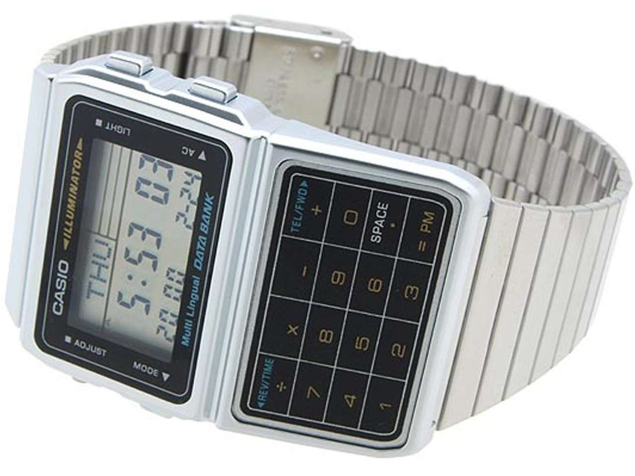 Casio DBC-611-1D Silver Stainless Calculator Watch for Men and Women-Watch Portal Philippines