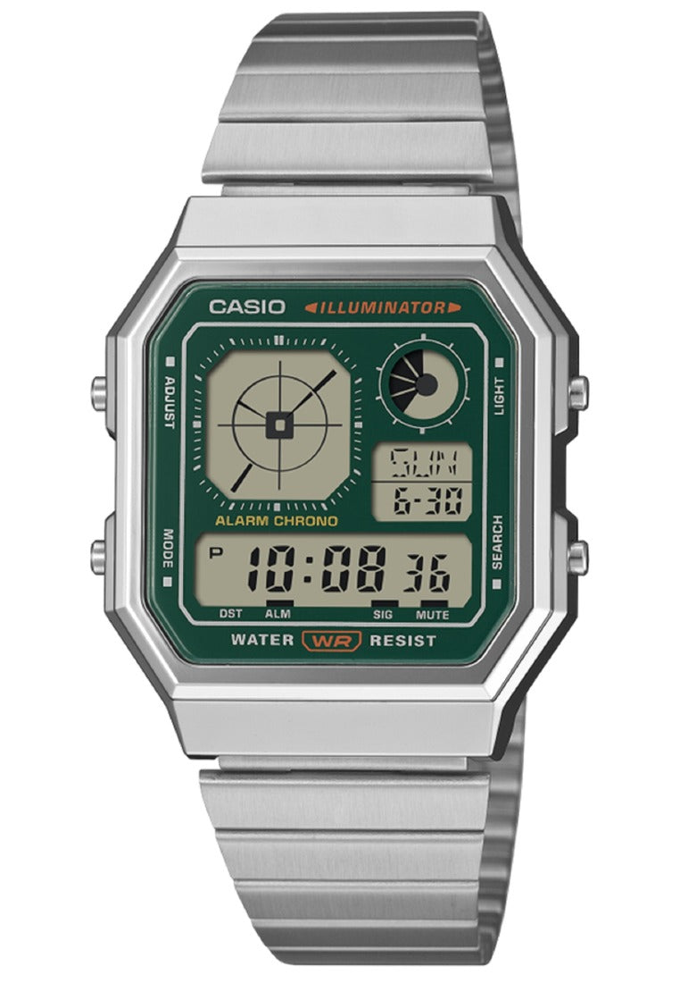 Casio Digital Stainless Steel Strap Watch for Men A130WE-3ADF-Watch Portal Philippines