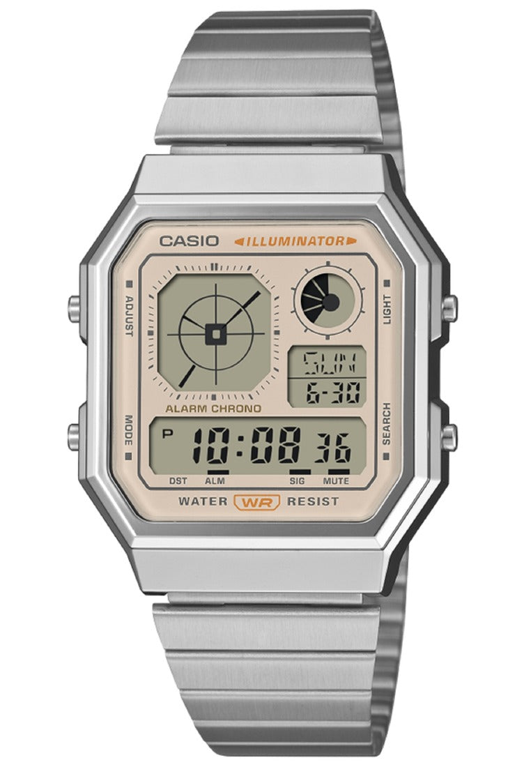 Casio Digital Stainless Steel Strap Watch for Men A130WE-9ADF-Watch Portal Philippines