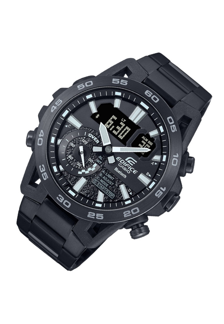 Casio ECB-40BK-1A Digital Analog Stainless Steel Strap Watch for Men-Watch Portal Philippines