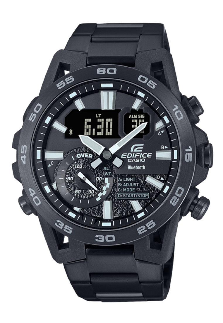 Casio ECB-40BK-1A Digital Analog Stainless Steel Strap Watch for Men-Watch Portal Philippines