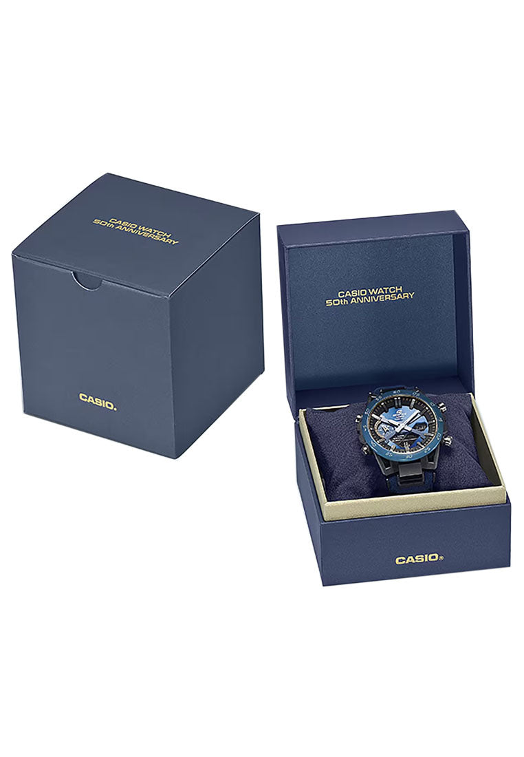 Casio Edifice ECB-2000SS-2A 50th Anniversary Alcantara Strap Digital Analog Solar Watch For Men-Watch Portal Philippines