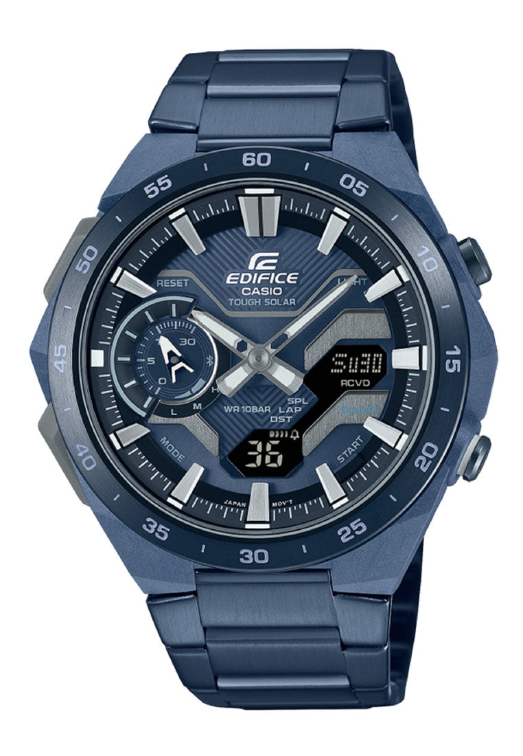 Casio Edifice ECB-2200CB-2A "Cool Blue" Digital Analog Stainless Steel Bluetooth Solar Watch For Men-Watch Portal Philippines