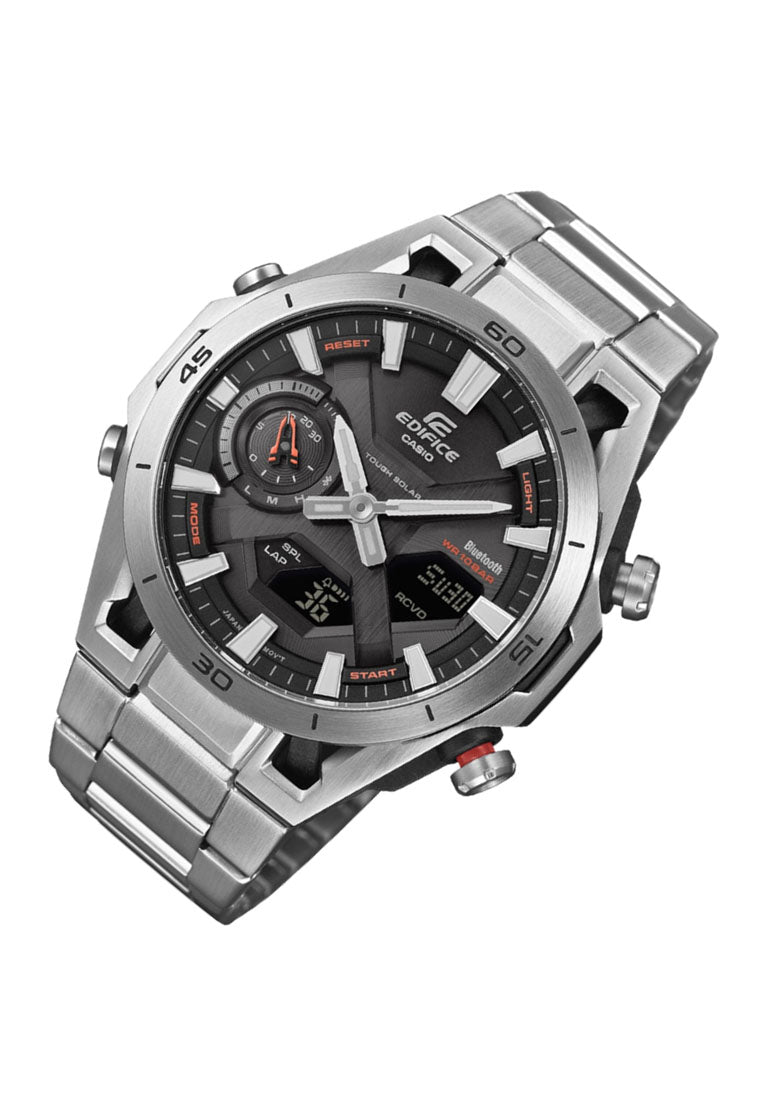 Casio Edifice ECB-2300D-1ADF Digital Analog Stainless Steel Strap Solar Bluetooth Watch for Men-Watch Portal Philippines