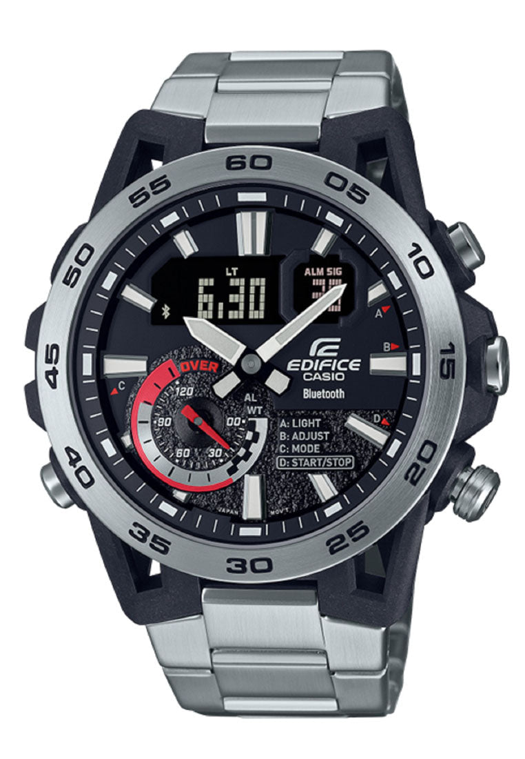 Casio Edifice ECB-40D-1A Digital Analog Bluetooth Stainless Steel Strap Watch For Men-Watch Portal Philippines