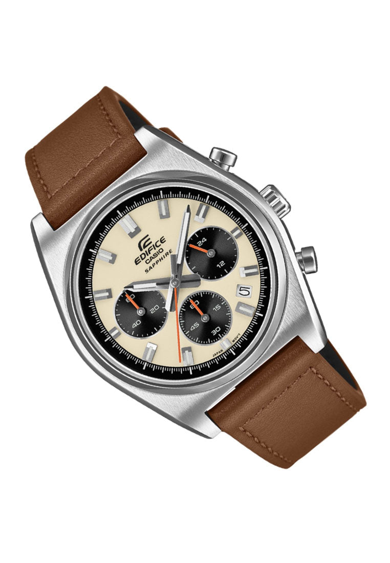 Casio Edifice EFB-730L-7A Chronograph Leather Strap Watch for Men-Watch Portal Philippines
