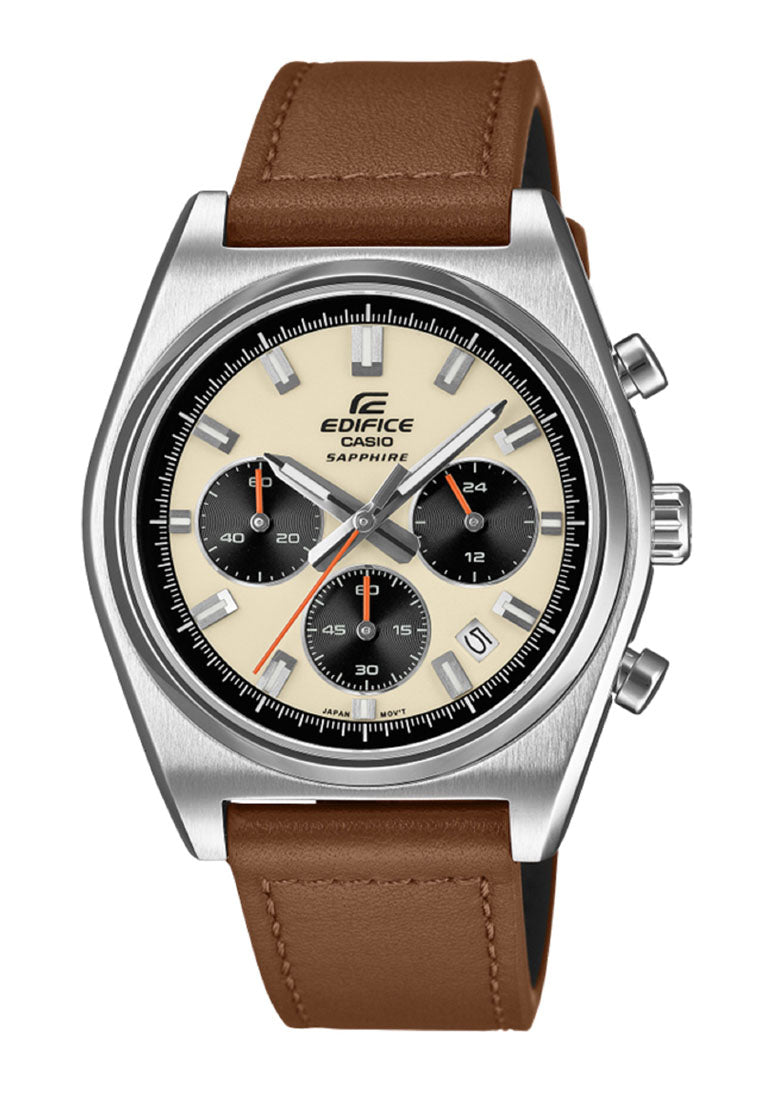 Casio Edifice EFB-730L-7A Chronograph Leather Strap Watch for Men-Watch Portal Philippines