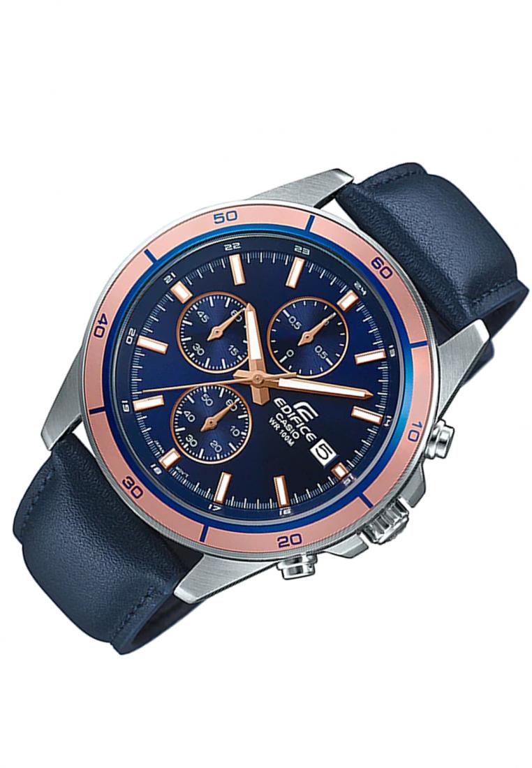 Casio Edifice EFR-526L-2A Chronograph Leather Strap Watch For Men-Watch Portal Philippines
