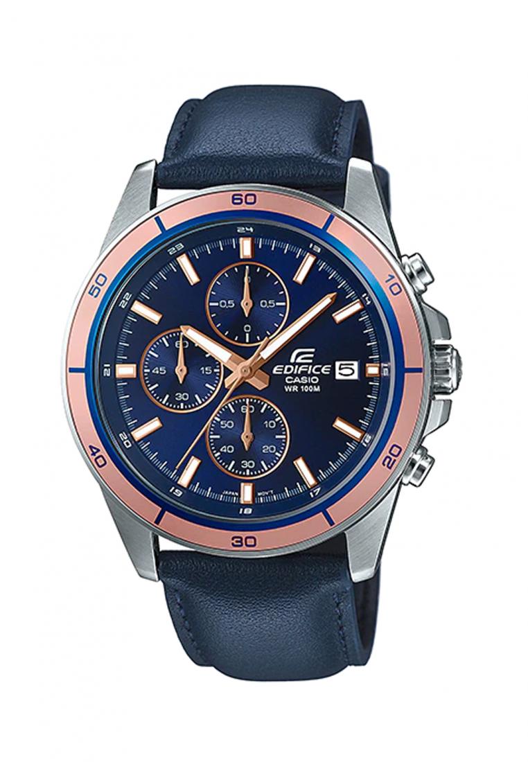Casio Edifice EFR-526L-2A Chronograph Leather Strap Watch For Men-Watch Portal Philippines