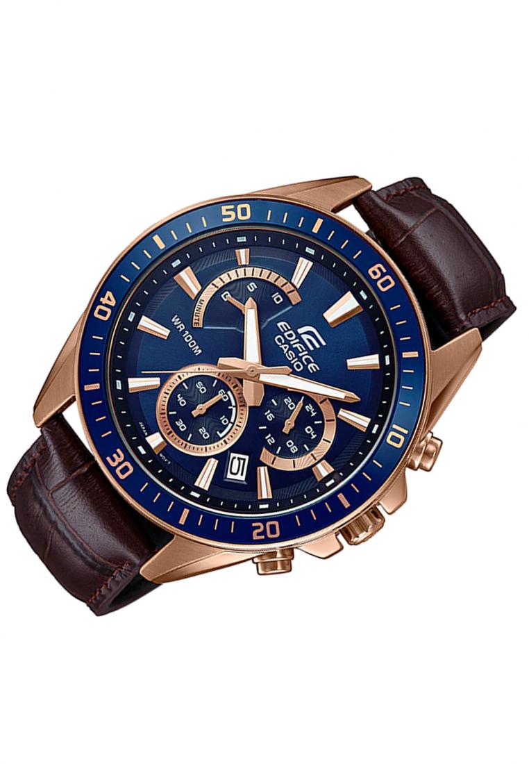 Casio Edifice EFR-552GL-2A Chronograph Leather Strap Watch For Men-Watch Portal Philippines