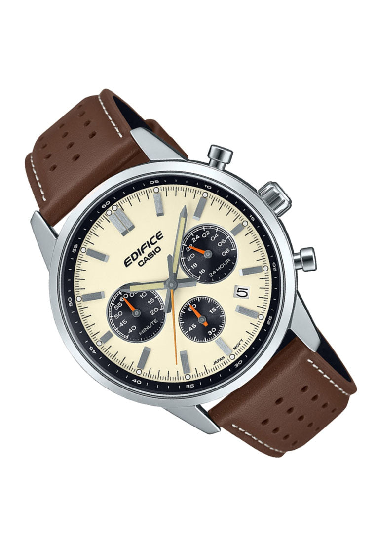 Casio Edifice EFR-575L-7A Chronograph Leather Strap Watch For Men-Watch Portal Philippines