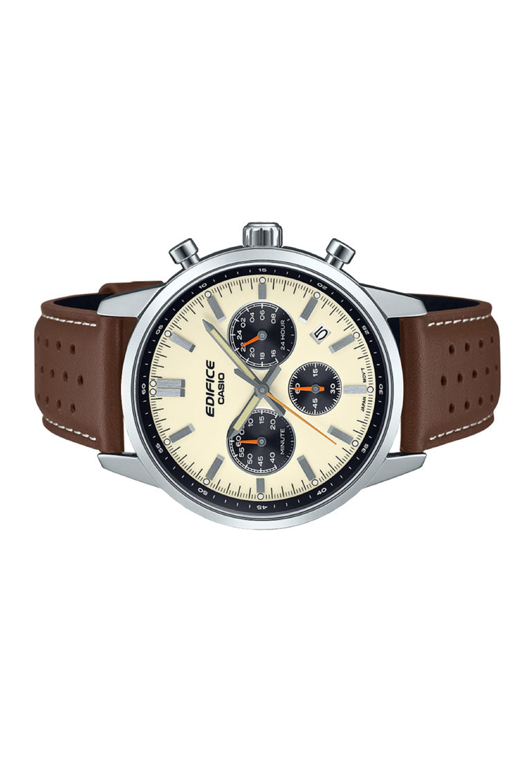 Casio Edifice EFR-575L-7A Chronograph Leather Strap Watch For Men-Watch Portal Philippines