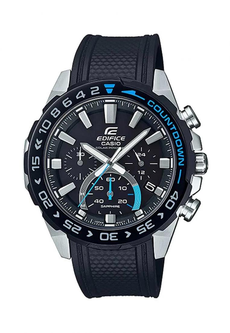Casio Edifice EFS-S550PB-1A Solar Chronograph Rubber Strap Watch For Men-Watch Portal Philippines