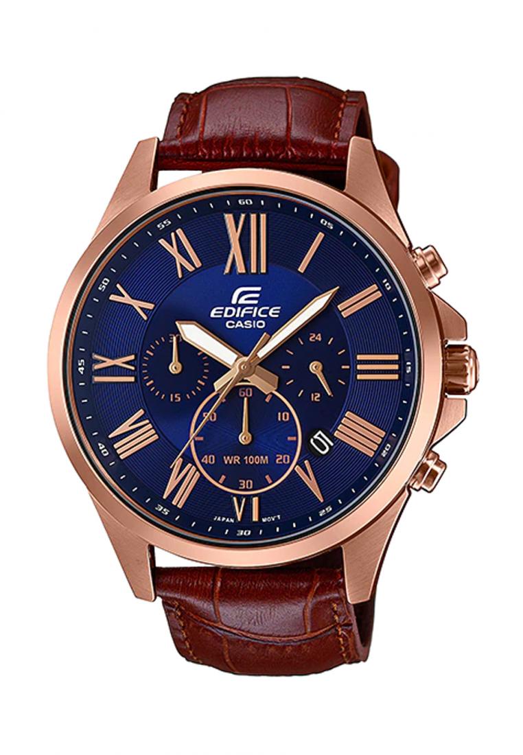 Casio Edifice EFV-500GL-2A Chronograph Leather Strap Watch For Men-Watch Portal Philippines