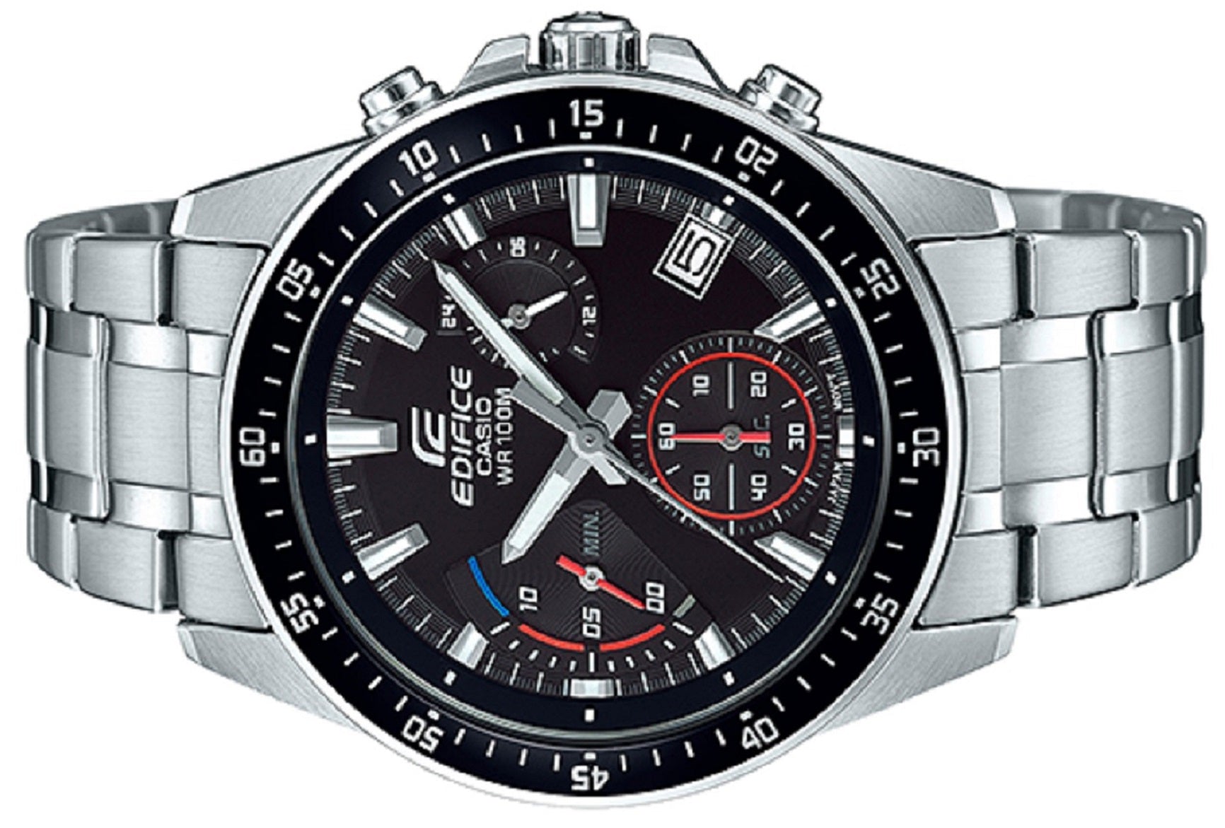 Casio Edifice EFV-540D-1A Chronograph Stainless Steel Strap Watch For Men-Watch Portal Philippines