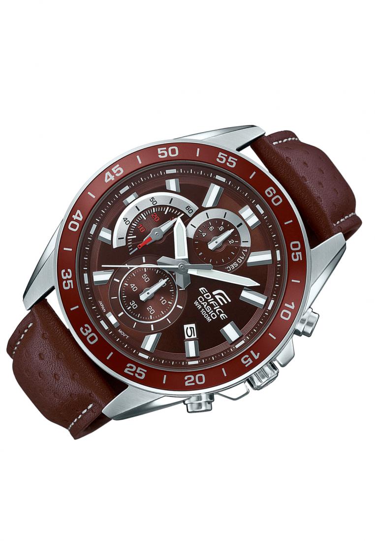 Casio Edifice EFV-550L-5A Chronograph Leather Strap Watch For Men-Watch Portal Philippines
