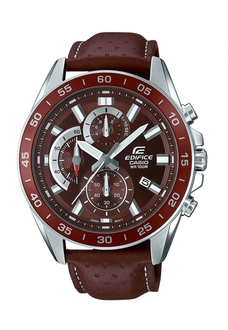 Casio Edifice EFV-550L-5A Chronograph Leather Strap Watch For Men-Watch Portal Philippines