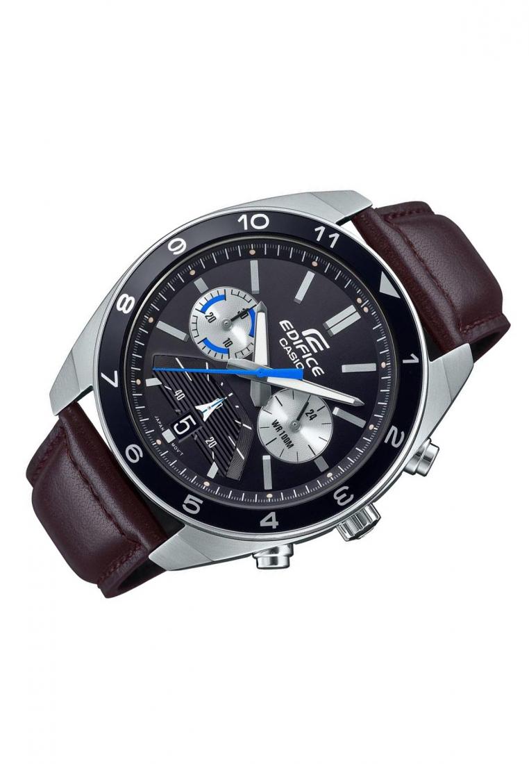 Casio Edifice EFV-590L-1A Chronograph Leather Strap Watch For Men-Watch Portal Philippines