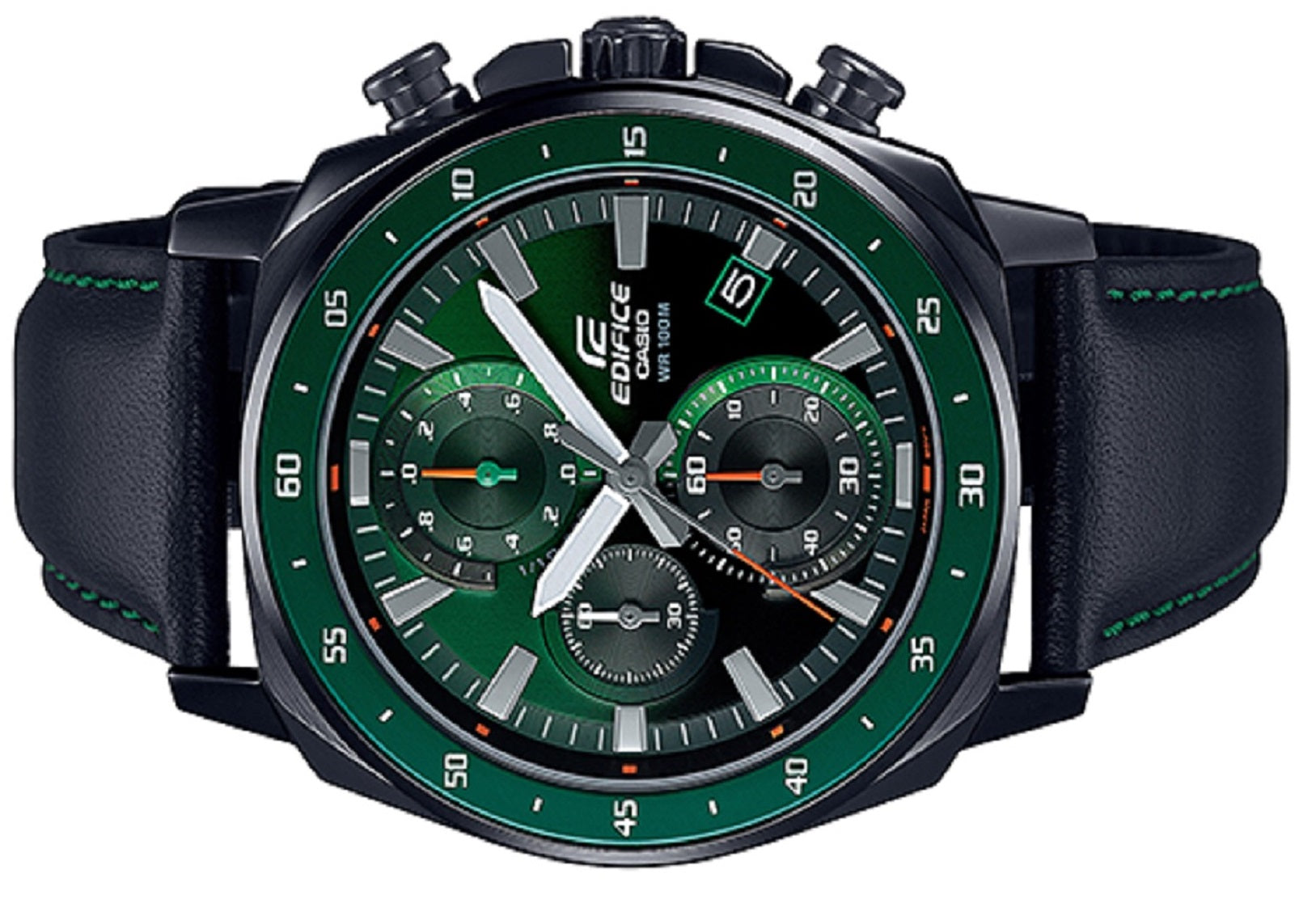 Casio Edifice EFV-600CL-3A Chronograph Leather Strap Watch For Men-Watch Portal Philippines