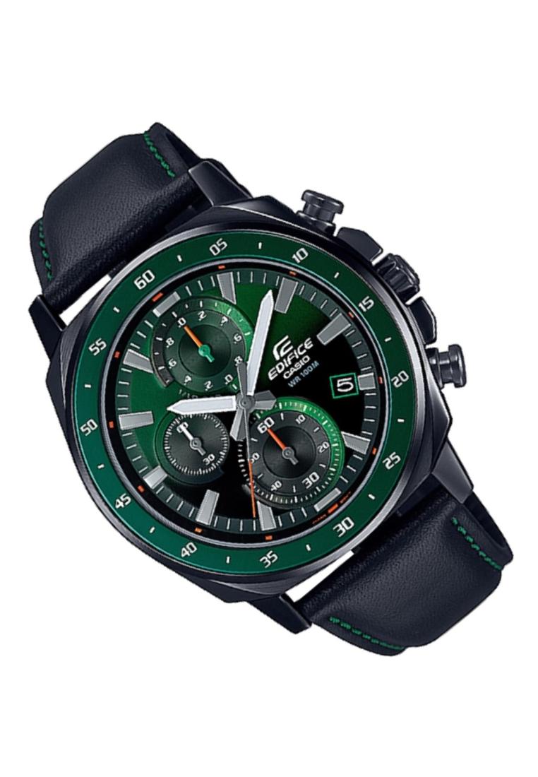 Casio Edifice EFV-600CL-3A Chronograph Leather Strap Watch For Men-Watch Portal Philippines